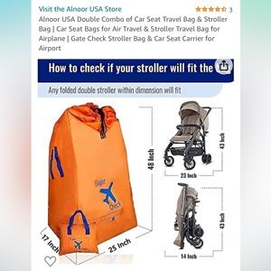 Almost gate check stroller bag